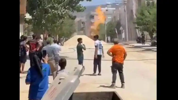 Kilis’te Doğalgaz Borusunun Patlaması, Şehirde Panik Yarattı