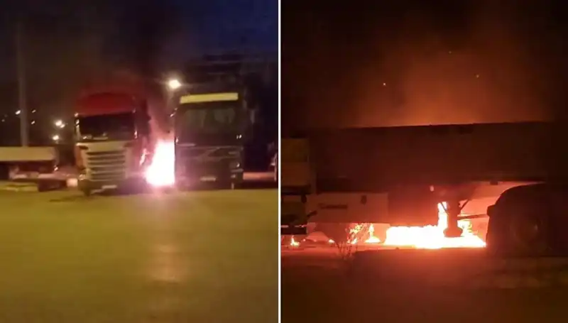 Park Halindeki Tırların Alev Alev Yanması: Sır Perdesi Aralanıyor