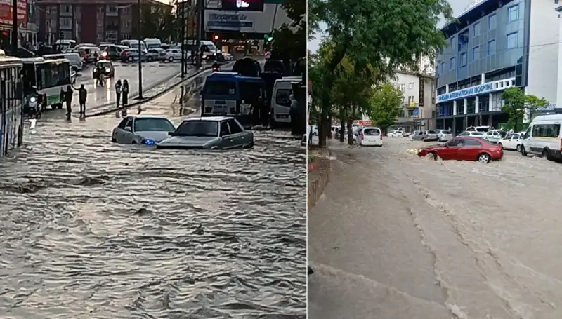 Ankara’da Sağanak Yağış Hayatı Felç Etti: Arabalar Sürüklendi