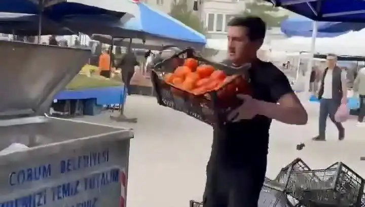 Domatesleri Çöpe Döken Pazarcıya Şaşırtan Rekor Para Cezası